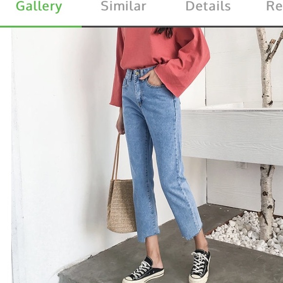 NWT High Waisted Medium Wash Cropped Jeans 25 - Picture 3 of 5